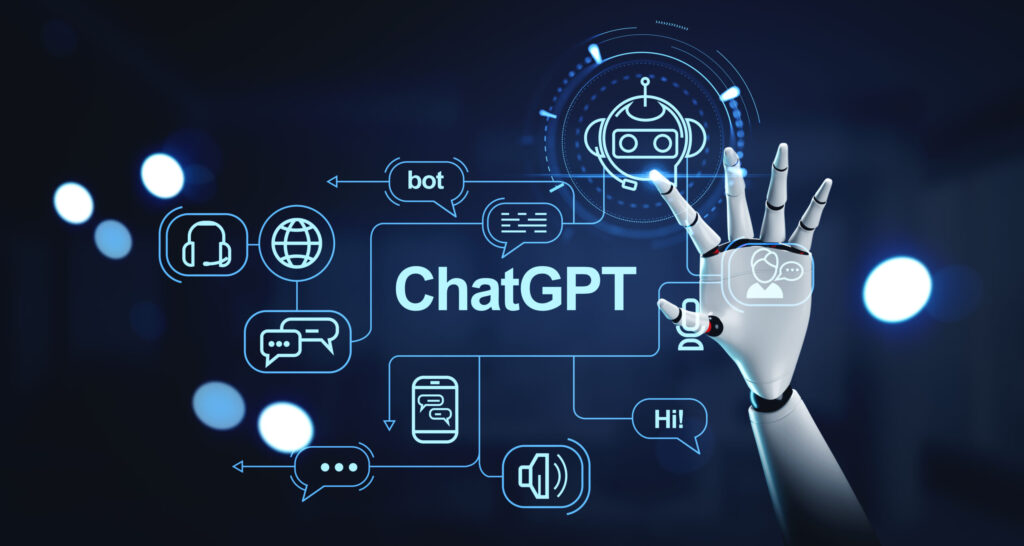Robot hand using ChatGPT interface Saran Diet ChatGPT Bikin Pria AS Sakit Parah