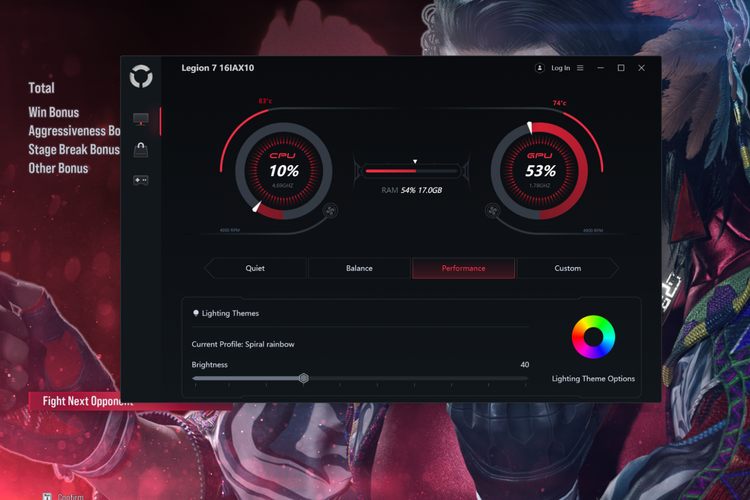 Lenovo Legion 7i 16IAX10 Empat Mode Performa, Bisa Disesuaikan Kebutuhan